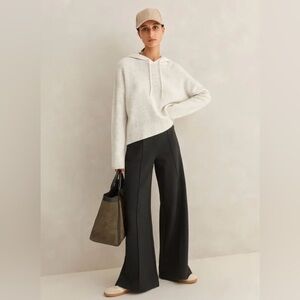 ME+EM 2 Perfect Simplicity Tailored Palazzo Ponte Charcoal Pull On Pant wide leg